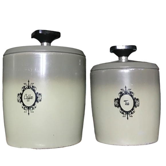 Vintage 1970s Mid Century Modern West Bend Avocado Green Nesting Canister Set 4 - Picture 3 of 12